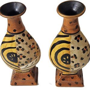 Exquisite Hand-Painted Ceramic Decorative Vases - 10" Tall